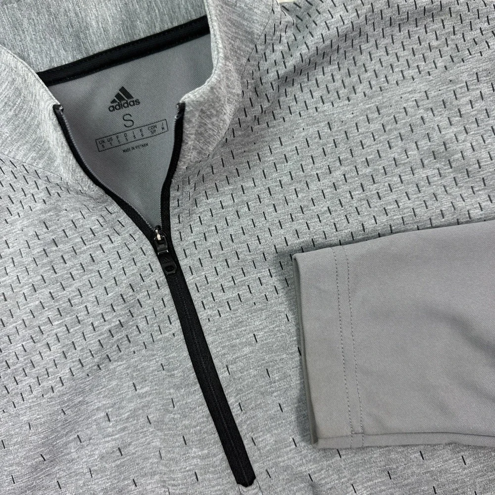 Adidas 1/4 Zip Shirt Men's Small Gray Long Sleeve Performance Soccer Running